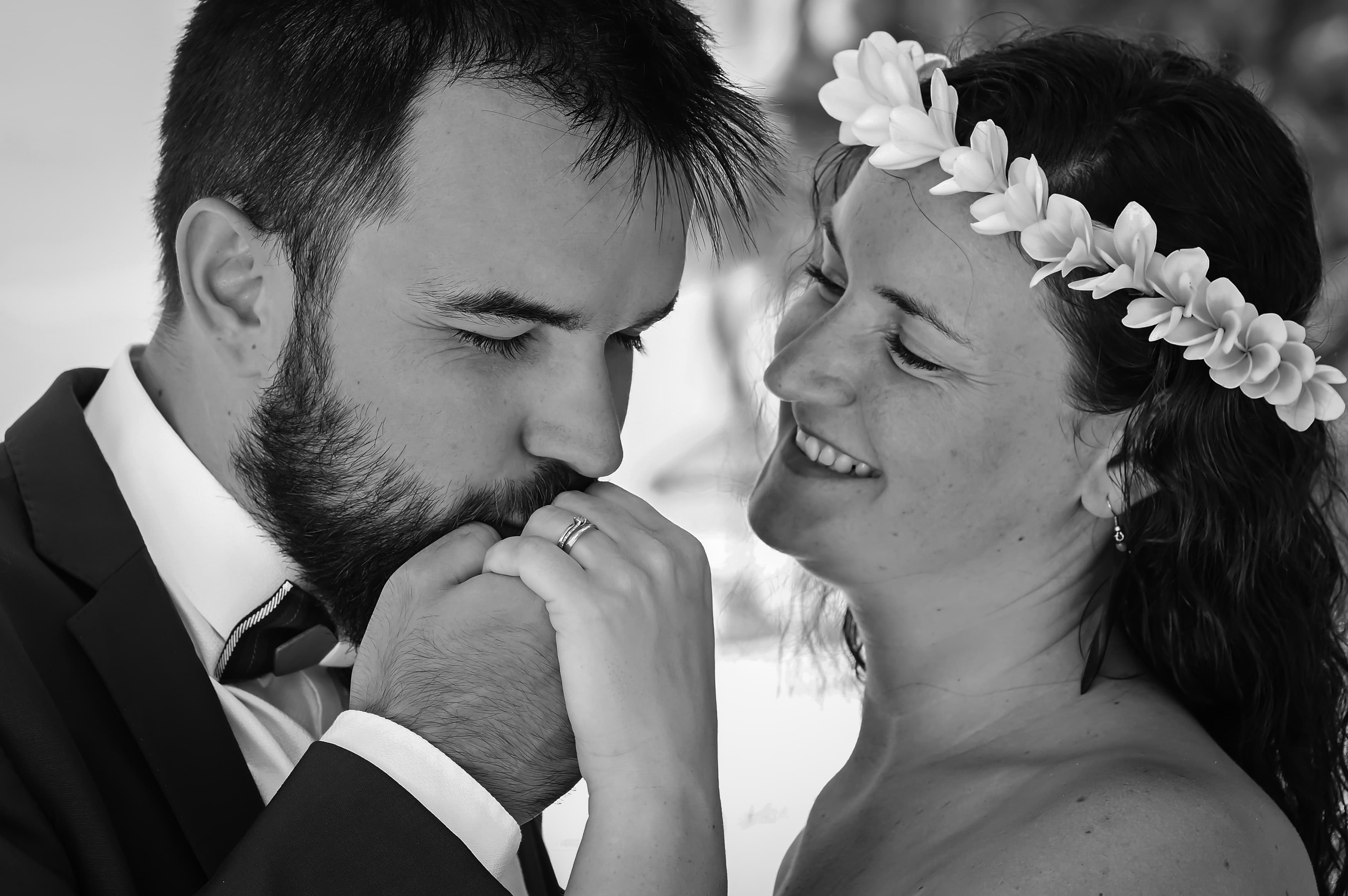 Photos professionnelles lune de miel coucher soleil Le Morne Maurice