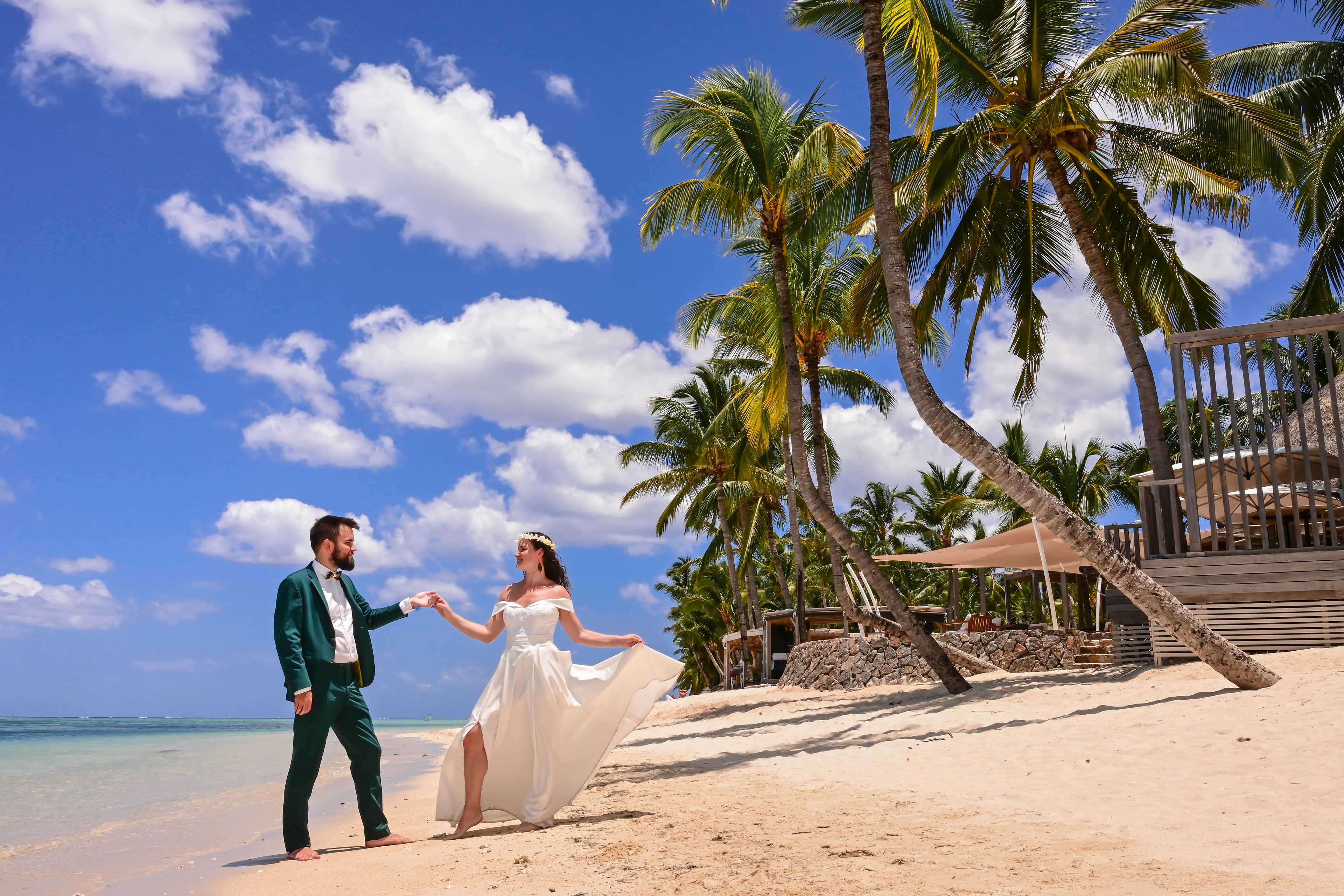 Séance photo lune de miel Île aux Cerfs lagoon Maurice