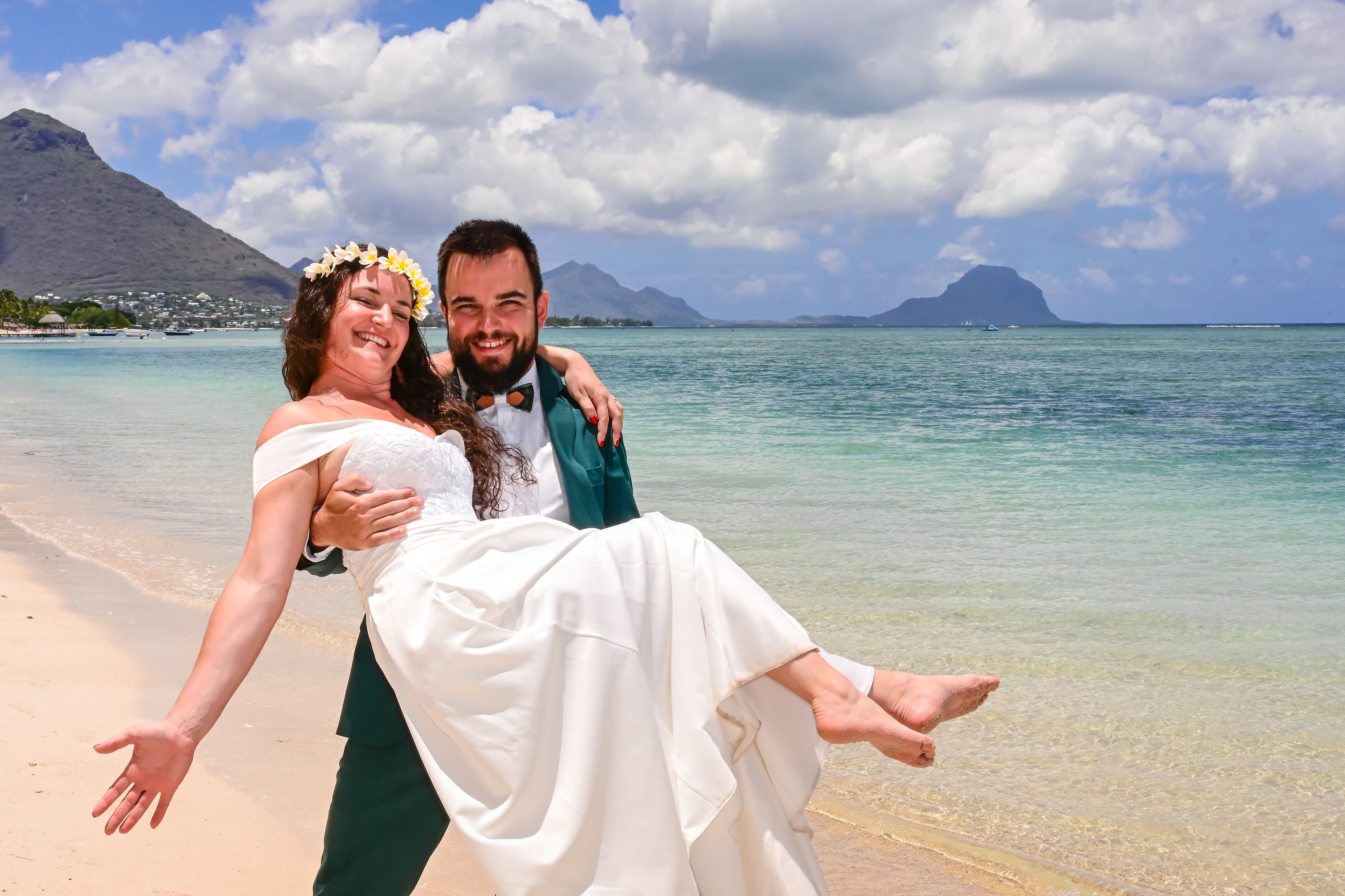 Photographie couple lune de miel Grand Baie Maurice